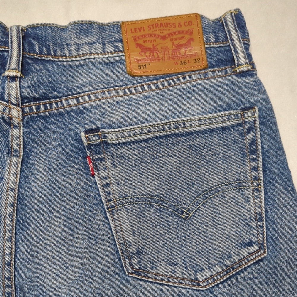 Levi's 511 Slim Fit Light Blue Wash Mens Jeans Size 36